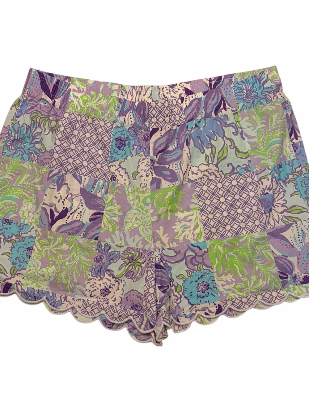 Lilly Pulitzer Biscayne Pajama Shirt and Short Set Women’s Size L Cotton Cozy - Picture 11 of 16